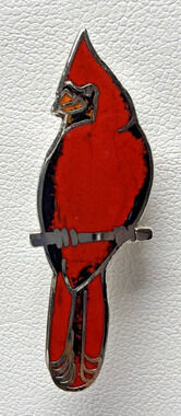 Vintage MAFCO Red Cardinal Bird Lapel Pin Enamel Nature Wildlife As Is